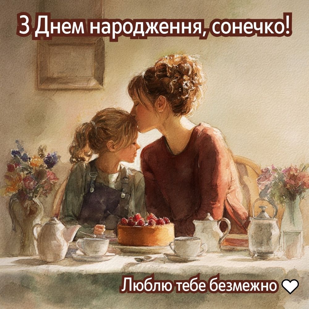 Картинка в стилі акварель “Мама та доня”