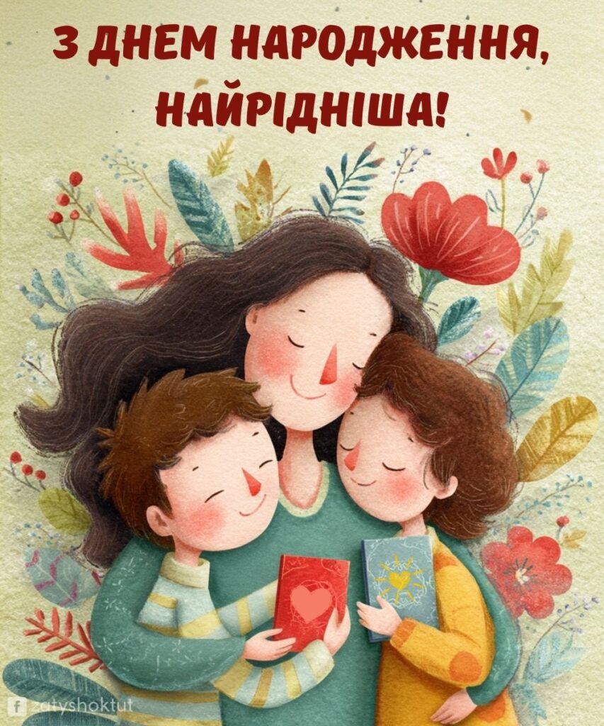 Листівка “Діти вітають маму”