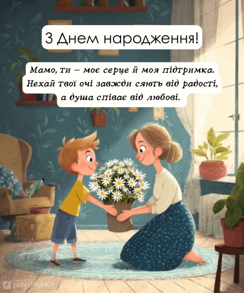 Листівка “Квіти для мами від синочка”