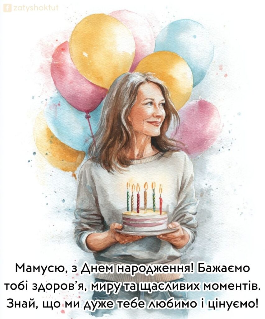 Листівка “Щаслива мама в день народження”