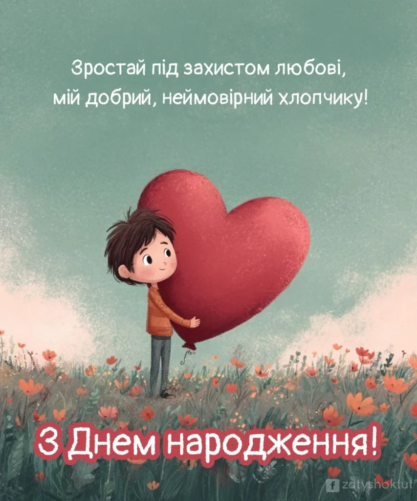 Хлопчик тримає в руках велике серце