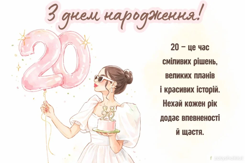 Дівчина святкує свої 20 років