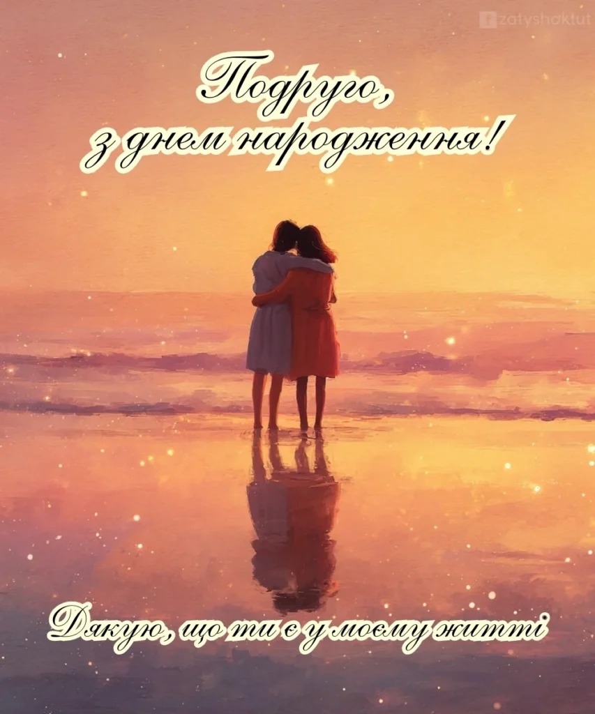 “Теплі обійми” картинка привітання для подруги