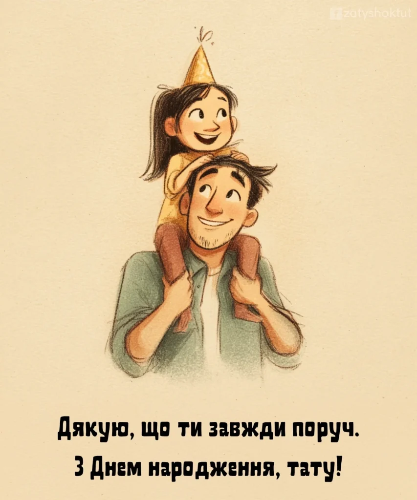 Листівка привітання “Татова донечка” 