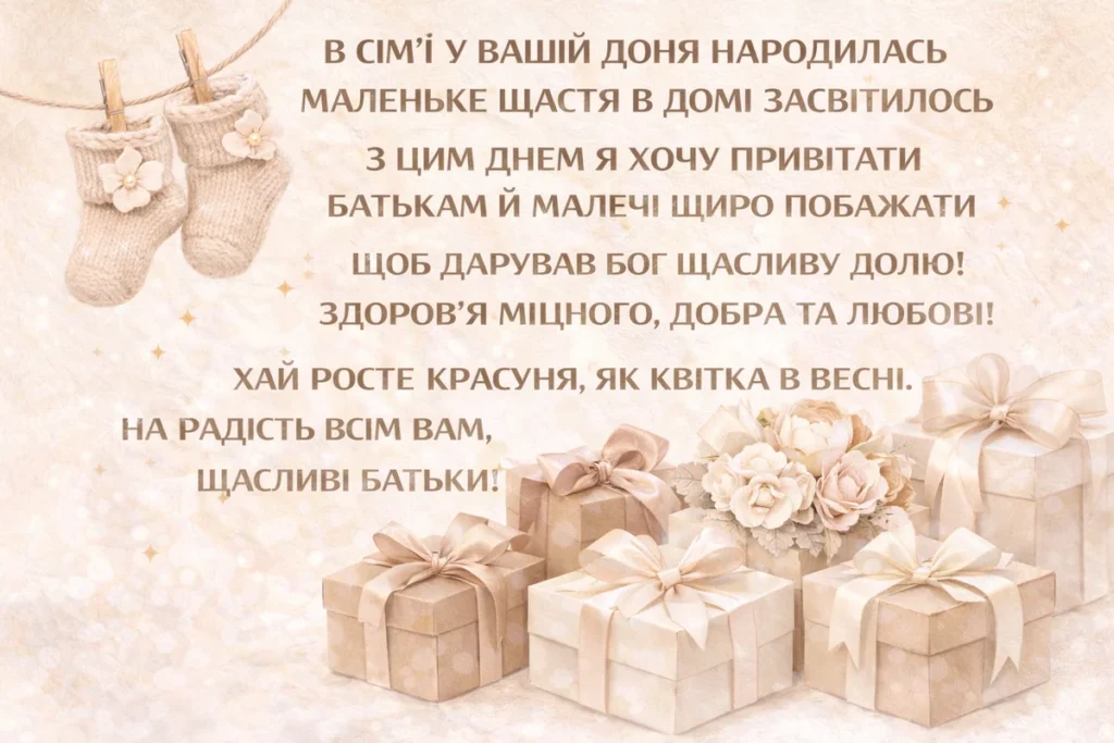 Подарунки з словами привітання З Днем народження доні