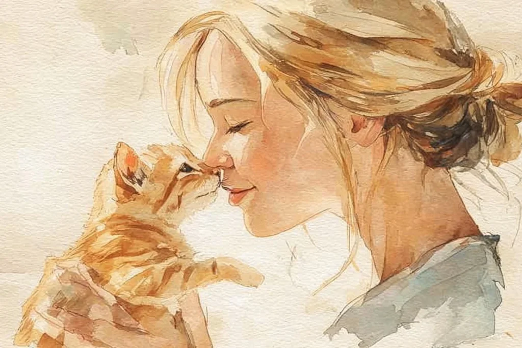 Дівчинка з маленьким кошенятком