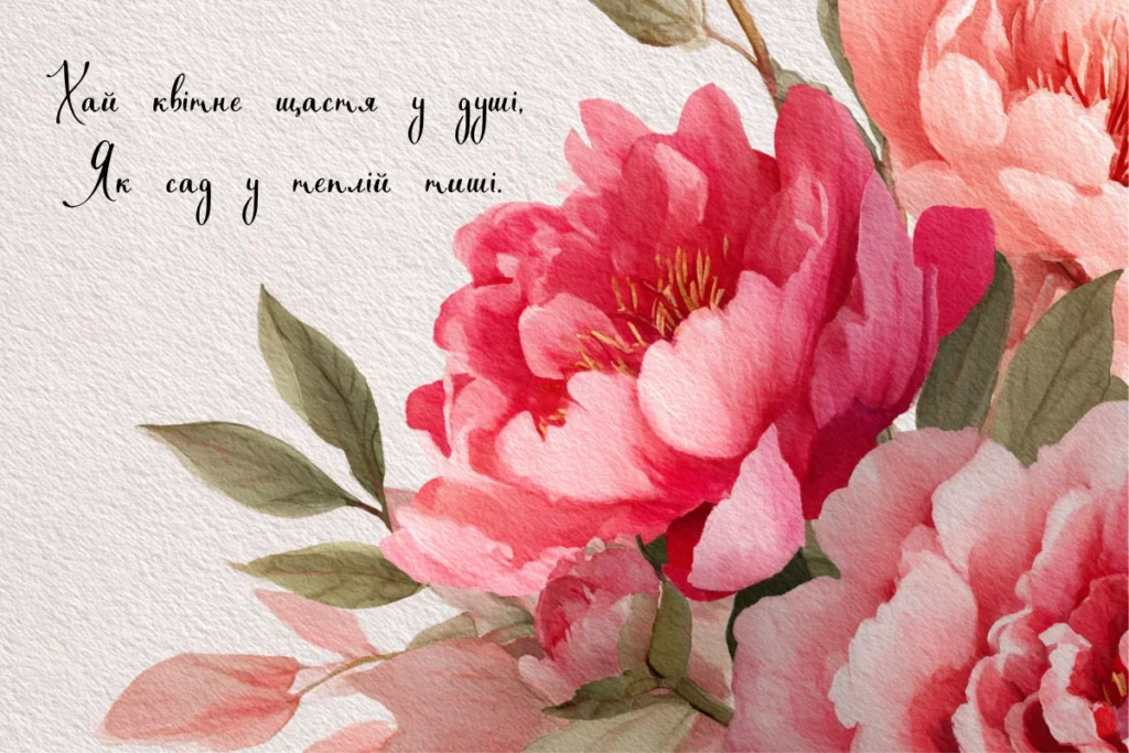 Квіткова листівка з ніжним привітанням для сестри