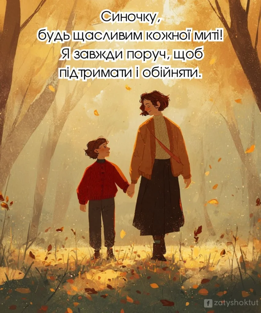 Мама тримає сина за руку