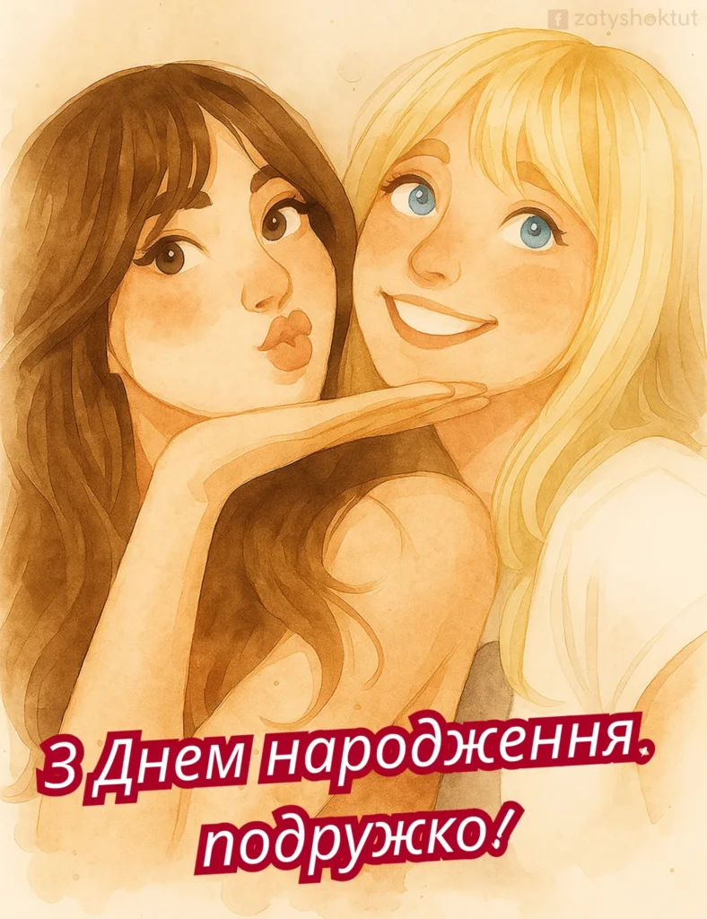 Стилізовані під акварель портрети двох дівчат