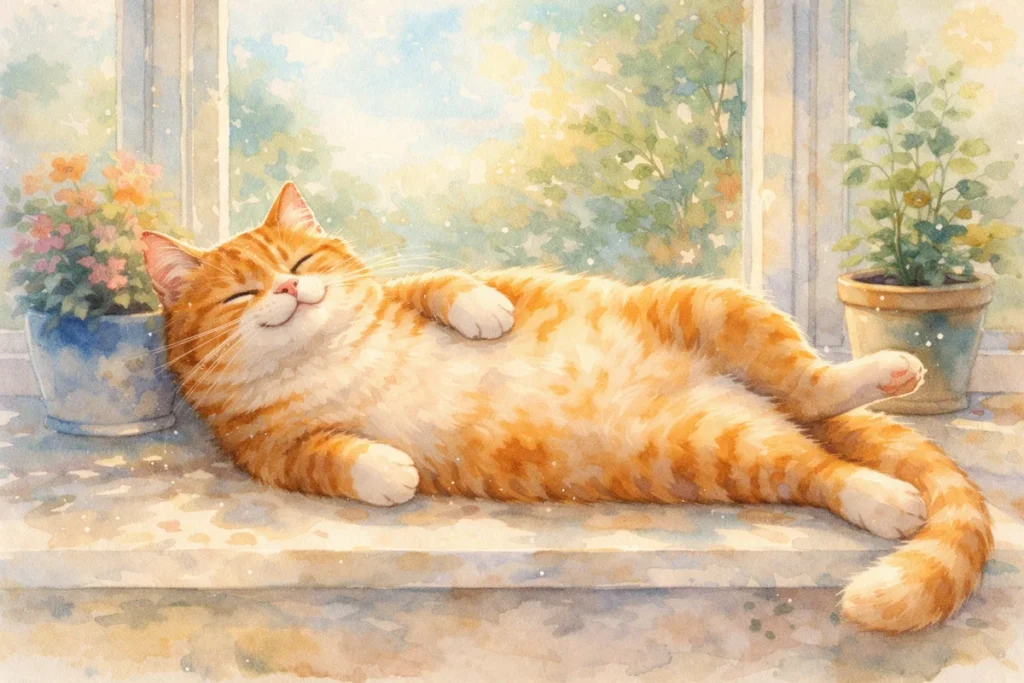 Солодкий сон руденького кота