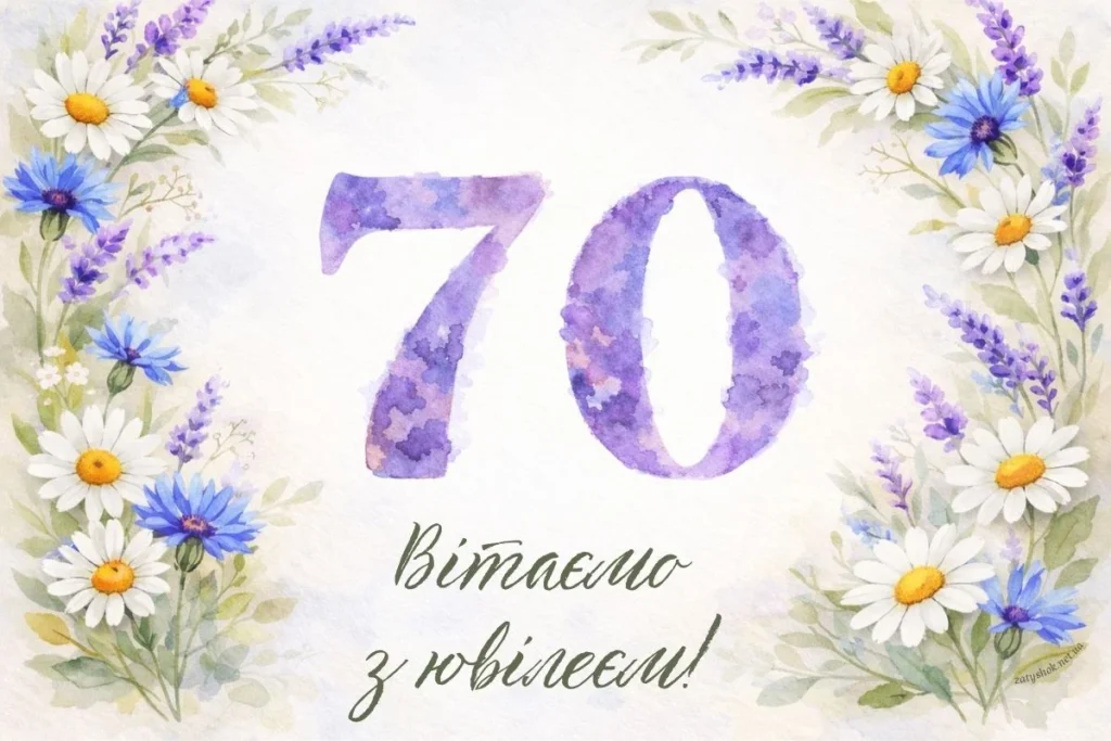 Листівка з ромашками та іншими польовими квітами