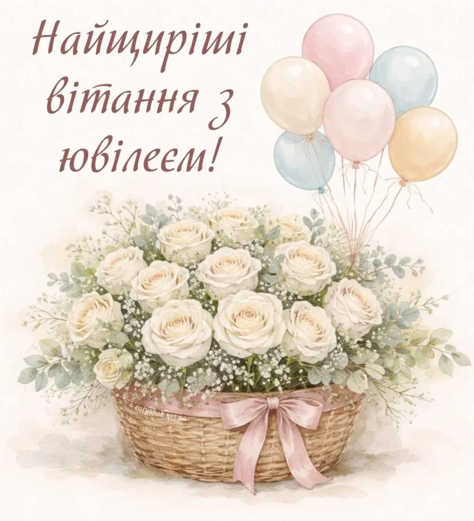 Кошик з білими трояндами