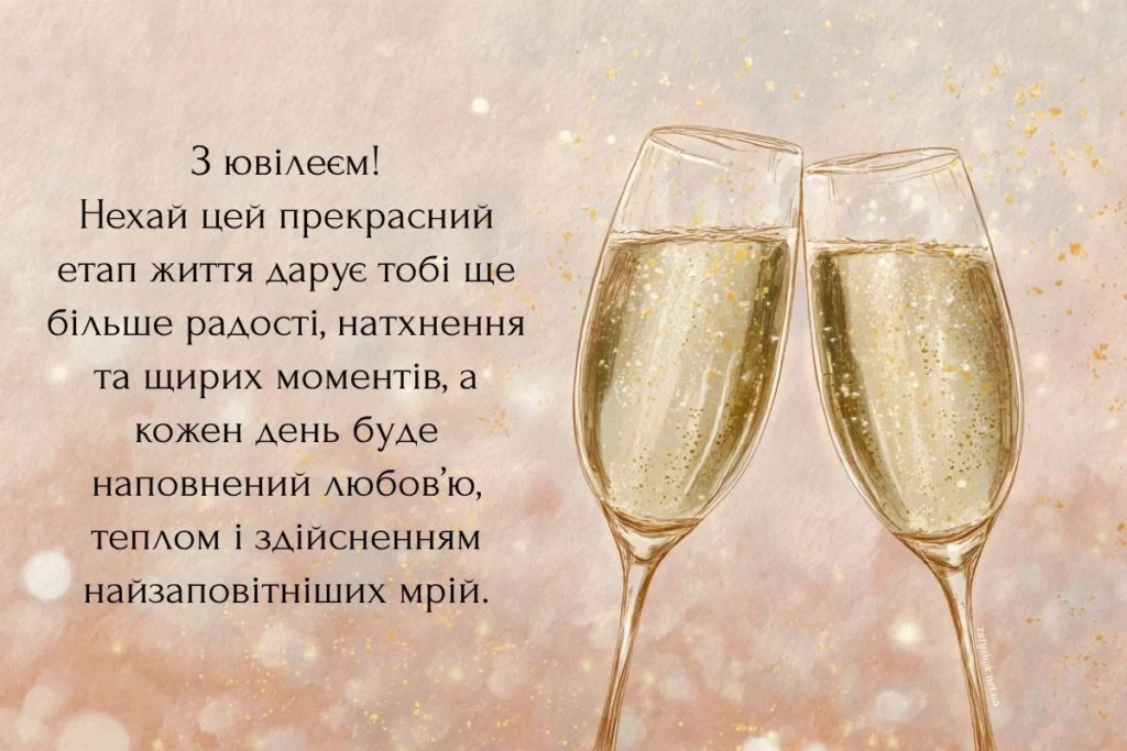 Листівка з двома келихами ігристого
