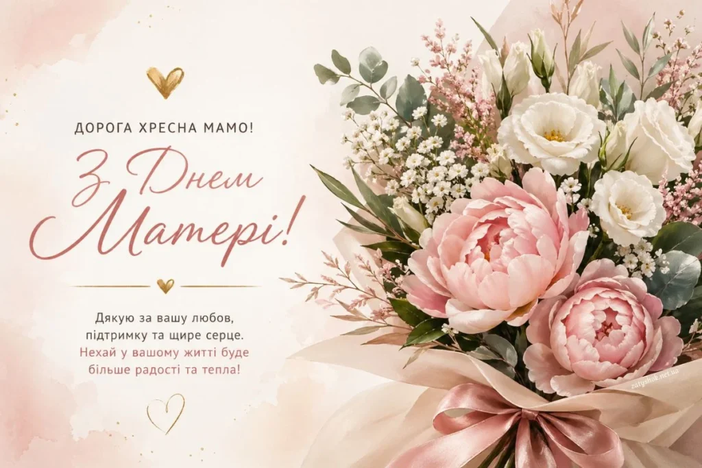 Весняні квіти для хресної з Днем матері