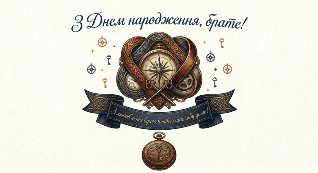 Листівка з компасом і ключами
