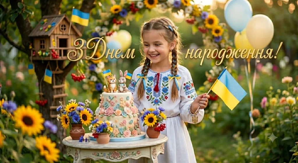 Дівчинка з українським прапорцем