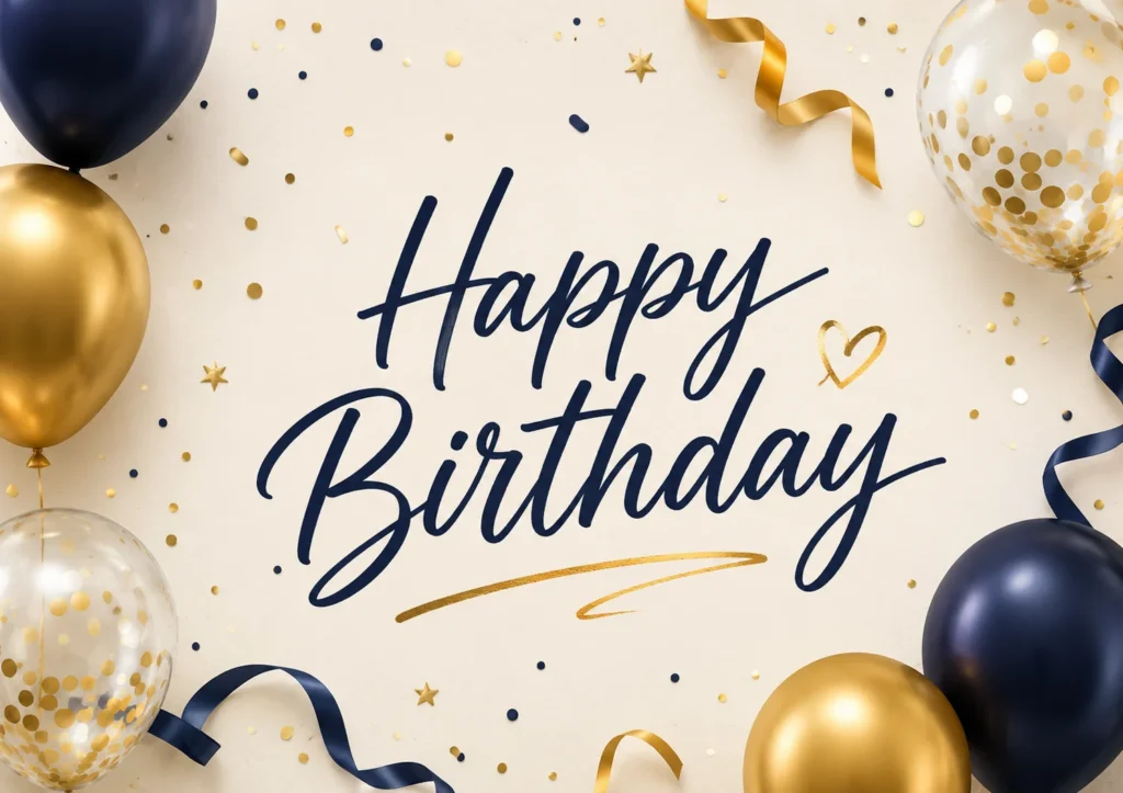 Листівка Happy birthday з повітряними кульками
