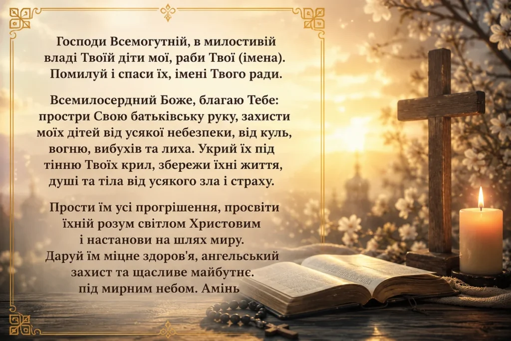 Молитва за дітей під час війни 