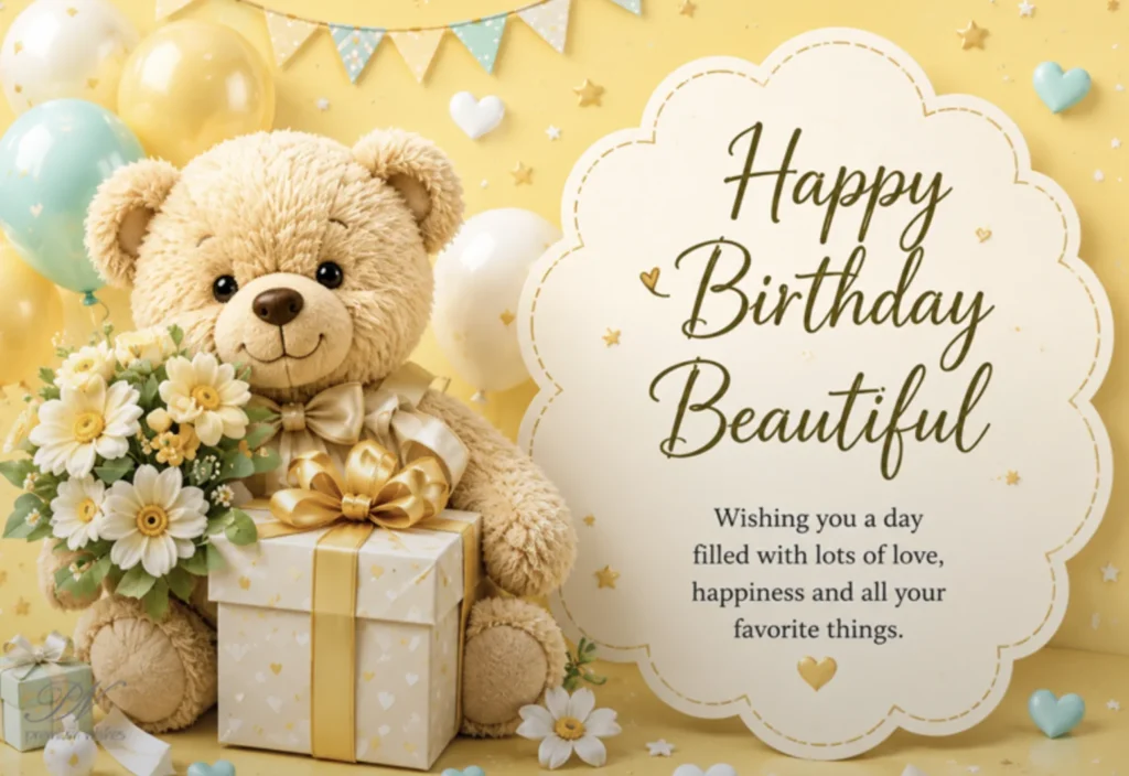Листівка Happy birthday з повітряними кульками