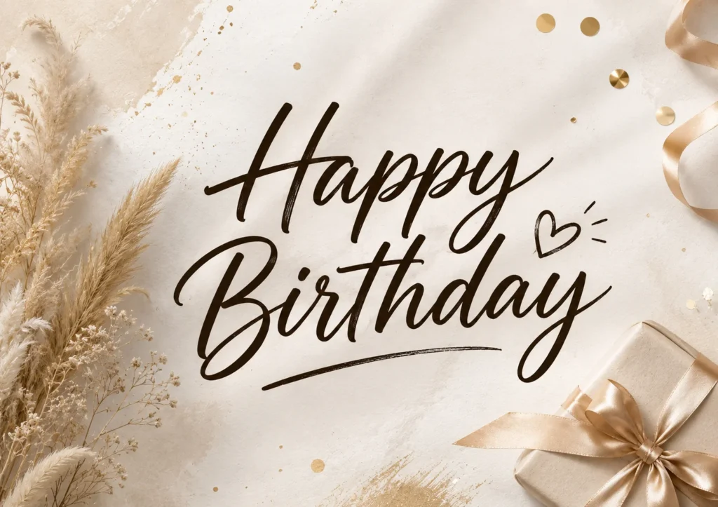 Листівка зі словами Happy birthday