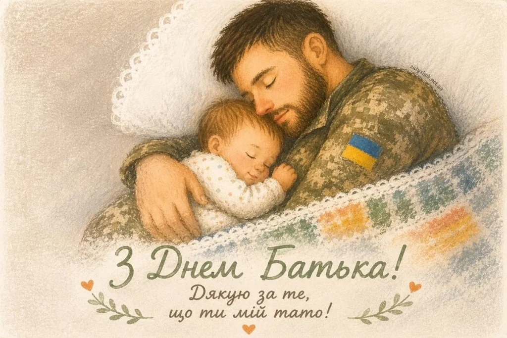 Тато-військовий оберігає сон немовляти
