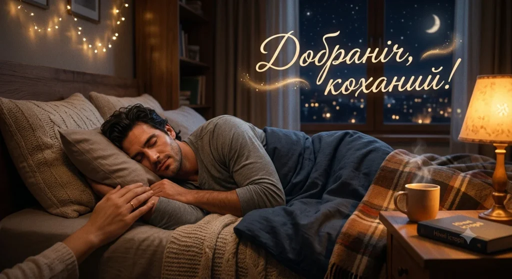Чоловік спить у ліжку