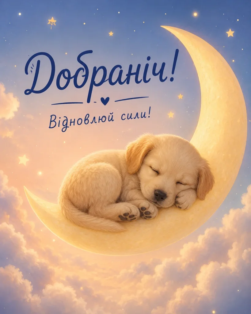 Цуценя спить на півмісяці