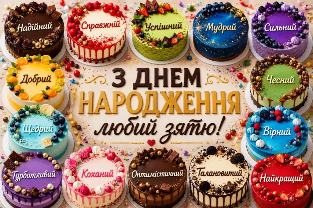 Тортики для зятя з його найкращими якостями