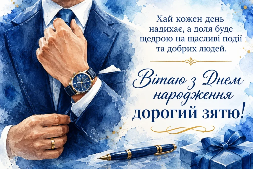 Елегантне привітання для зятя